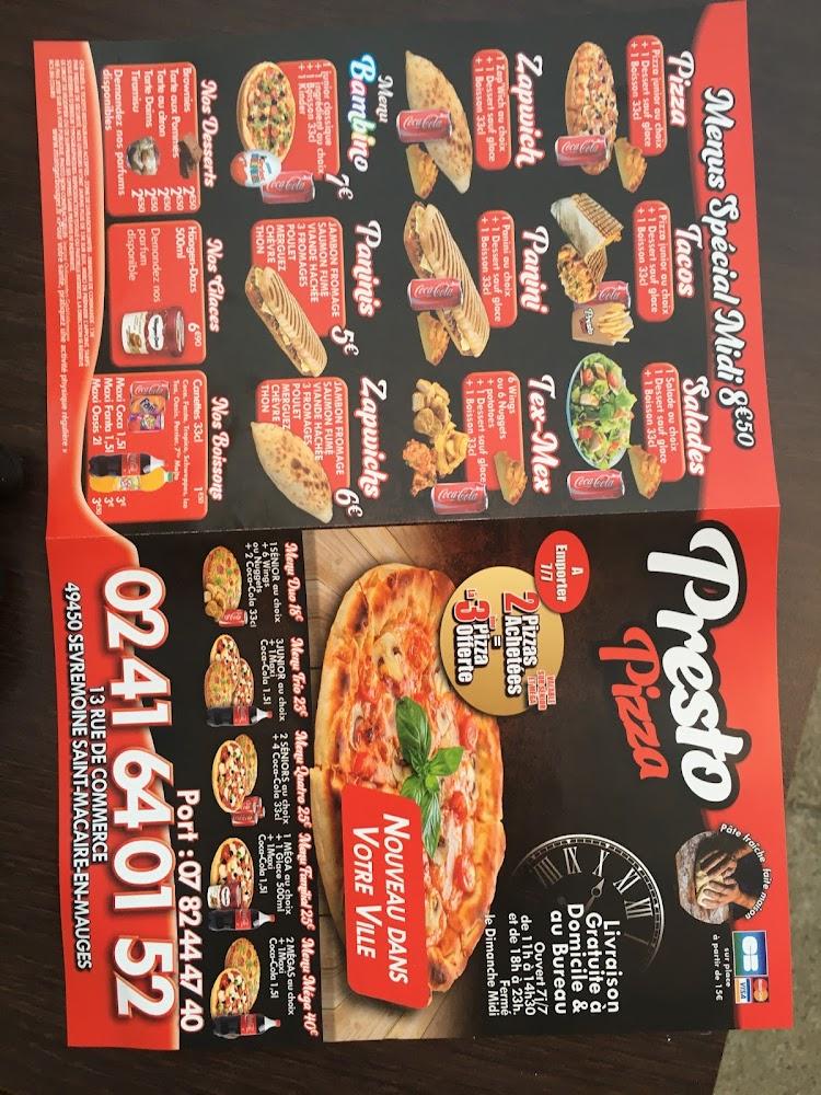 Presto pizza - Menu Image 4